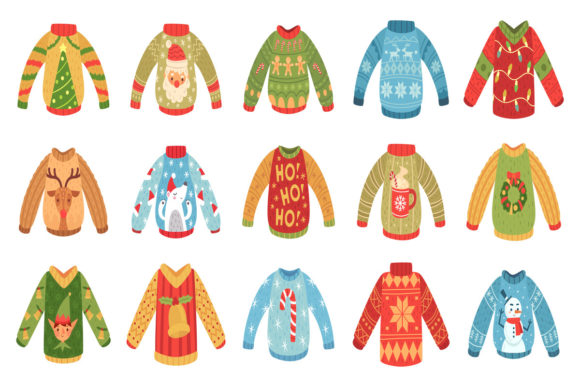 Download Cartoon Christmas Party Jumpers - Art Collection
