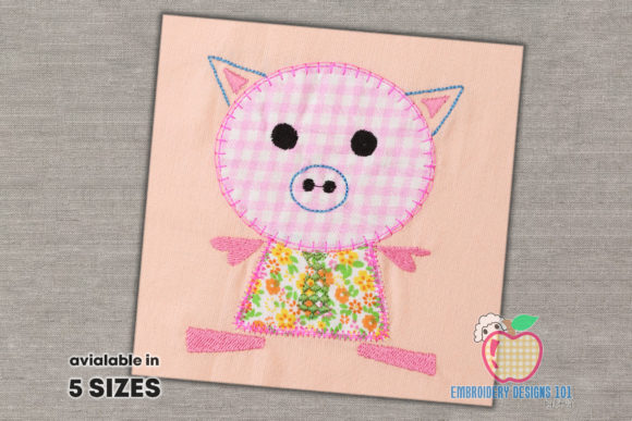 Download Cute Pig Cartoon Applique - Art Collection