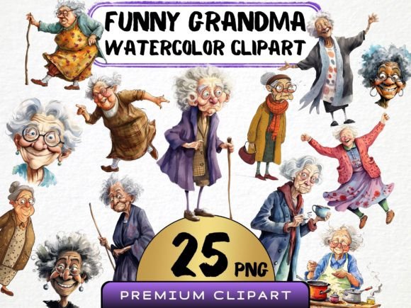 Download Funny Grandma, Old Lady Clipart - Art Collection