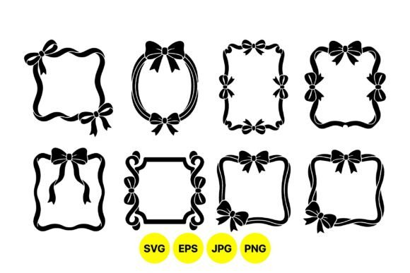 Download Decorative Bow Frame Clipart Set - Art Collection