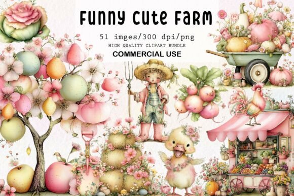 Download Whimsical Funny Cute Farm Clipart - Art Collection