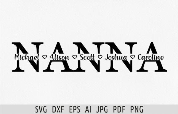 Download Nanna Svg Mothers Day Svg Split Monogram - Mothers day Collection