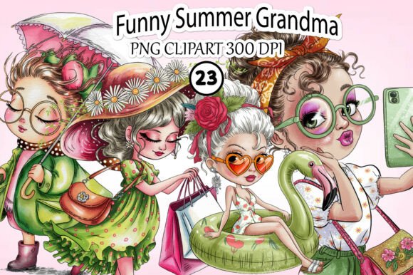 Download Whimsical Funny Summer Grandma Clipart - Art Collection