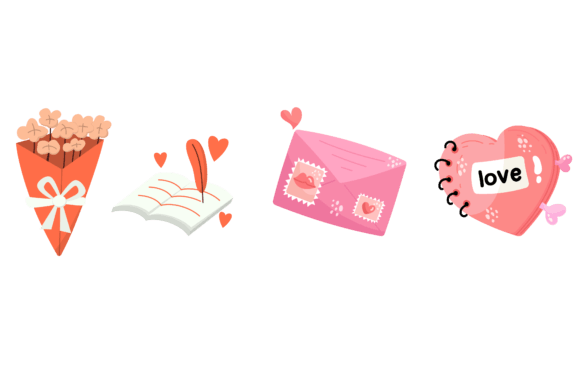 Download Set Valentine Heart Romantic Design - Art Collection