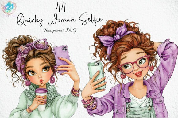 Download Quirky Woman Selfie Clipart PNG - Art Collection