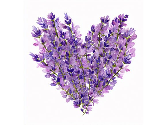 Download 14 JPG Lavender Heart Floral Set - Lavender heart Collection