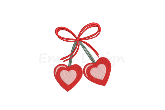 Download Coquette Cherry Heart Embroidery Design - Art Collection