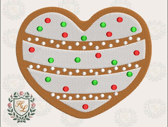 Download Gingerbread Cookie Heart Embroidery File - Art Collection
