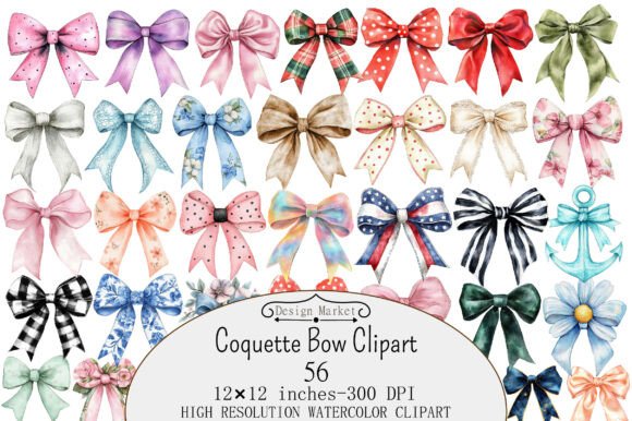 Download Watercolor Coquette Bow Clipart - Art Collection