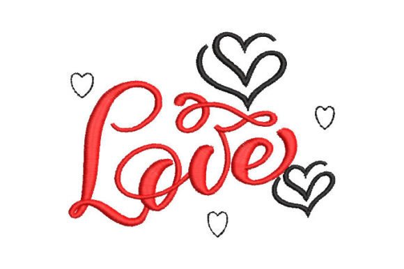 Download Letter Love with Heart Embroidery Design - Art Collection
