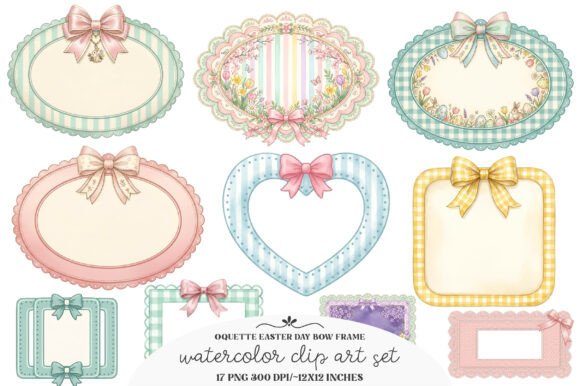 Download Coquette Easter Day Bow Frame Clipart - Art Collection