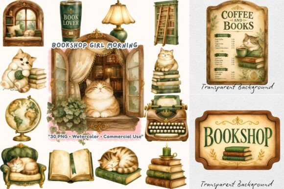 Download Coquette Bookshop Girl Morning Clipart - Art Collection