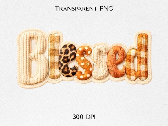Download Blessed Knit Text PNG - Premium Resources