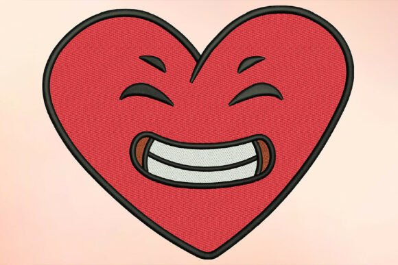 Download Grinning Heart Embroidery Design - Art Collection