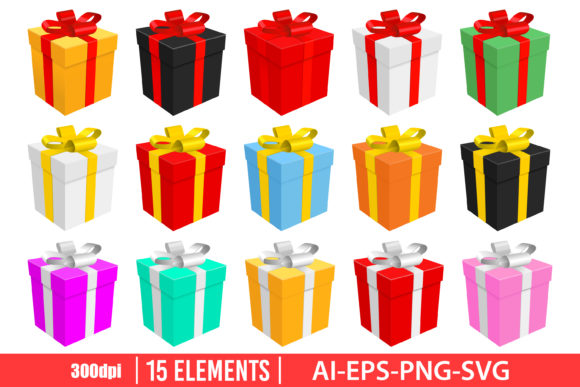 Download Present Box Clipart Set - Art Collection