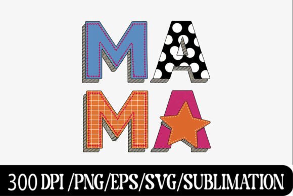 Download Patchwork Polka Star MAMA Letter Art - Art Collection