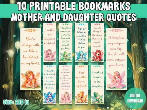 Download Heartfelt Mother and Daughter Bookmarks - Art Collection