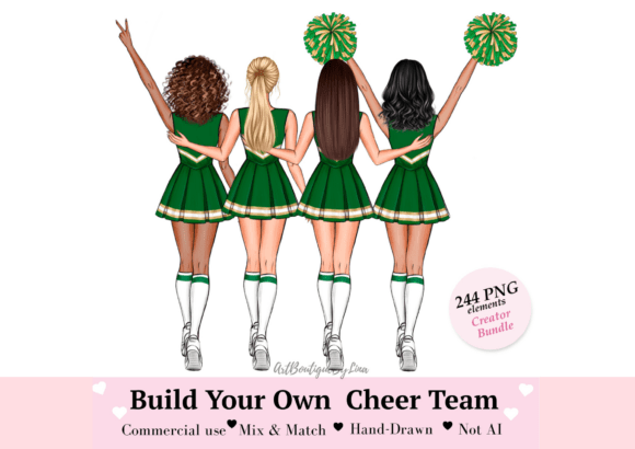 Download Back View Cheerleader Clipart Bundle - Art Collection