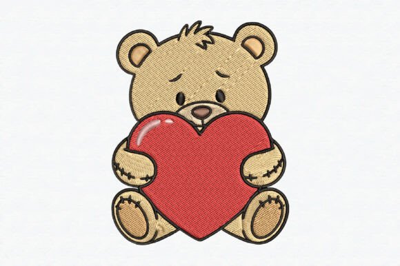 Download Bear with Heart Embroidery Design - Art Collection