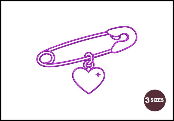Download Safety Pin Heart Embroidery Design - Art Collection