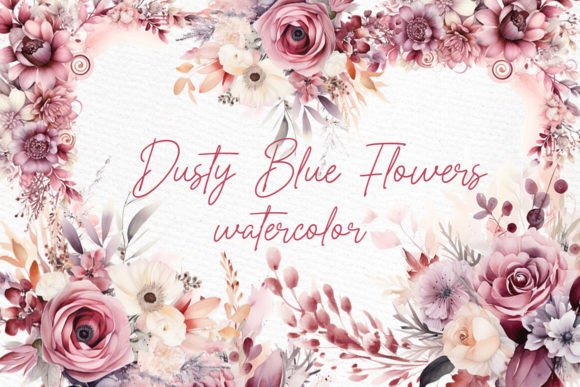 Download Dusty Pink Flowers Clipart Watercolor - Art Collection
