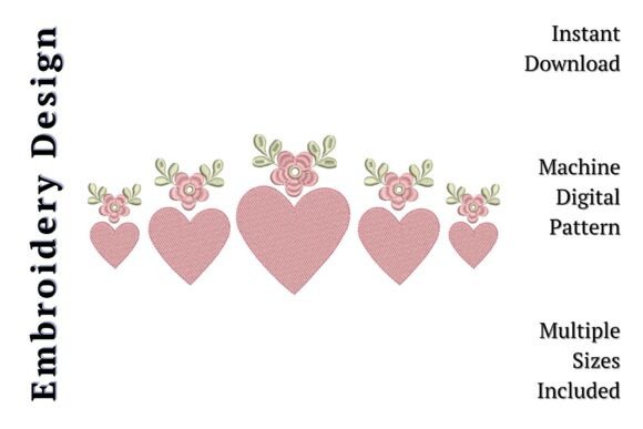 Download Pink Floral Hearts Border - Art Collection