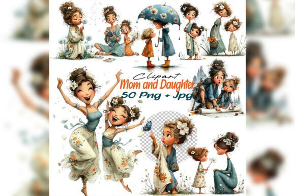 Download Mom and Daughter Clipart Mother’s Day - Art Collection