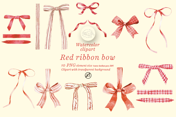 Download Red Ribbon Bow Watercolor Clipart - Art Collection