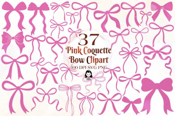 Download Pịnk Coquette Bow Clipart SVG PNG Bundle - Art Collection