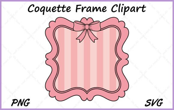 Download Coquette Ribbon Bow Frame Clipart PNG - Art Collection
