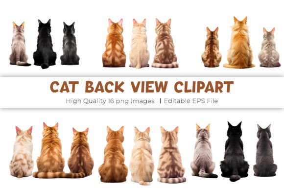 Download Cat Back View Clipart - Art Collection