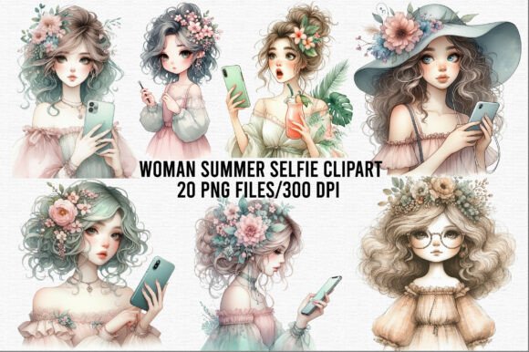 Download Quirky Woman Summer Selfie Clipart - Art Collection