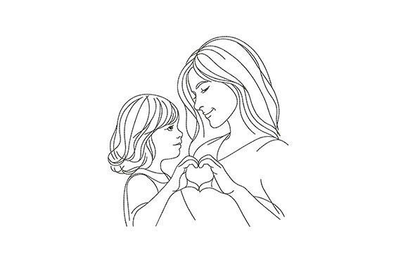 Download Mother and Daughter Heart Hands - Art Collection