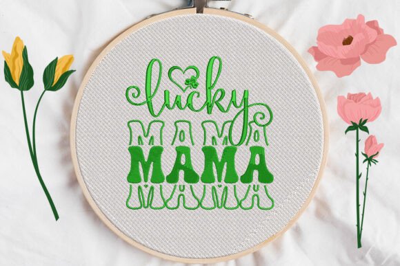 Download Patricks Day Heart MAMA Lucky Embroidery - Art Collection