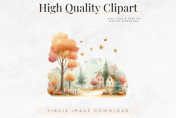 Download Fall Village Autumn Seasonal Clipart - Art Collection