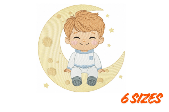 Download Moon Baby Embroidery Design Art - Art Collection