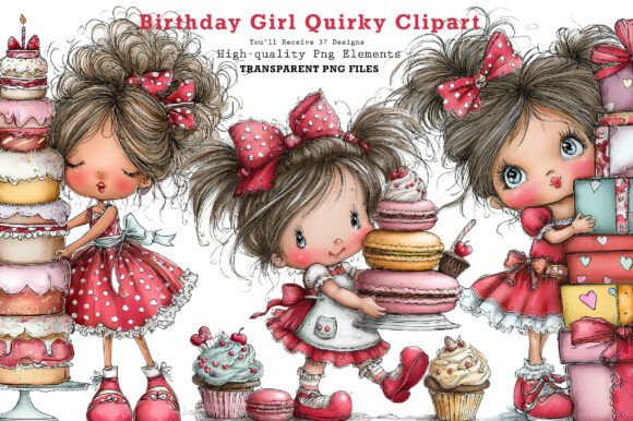 Download Birthday Girl Quirky Clipart - Art Collection