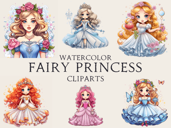 Download Watercolor Fairy Tale Princess Cliparts - Art Collection